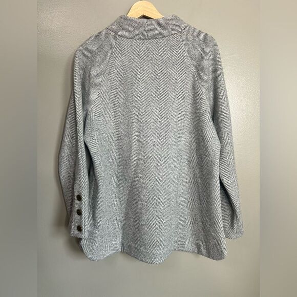 Soft Surroundings Brooke tunic sweater black white herringbone large office - Picture 6 of 11